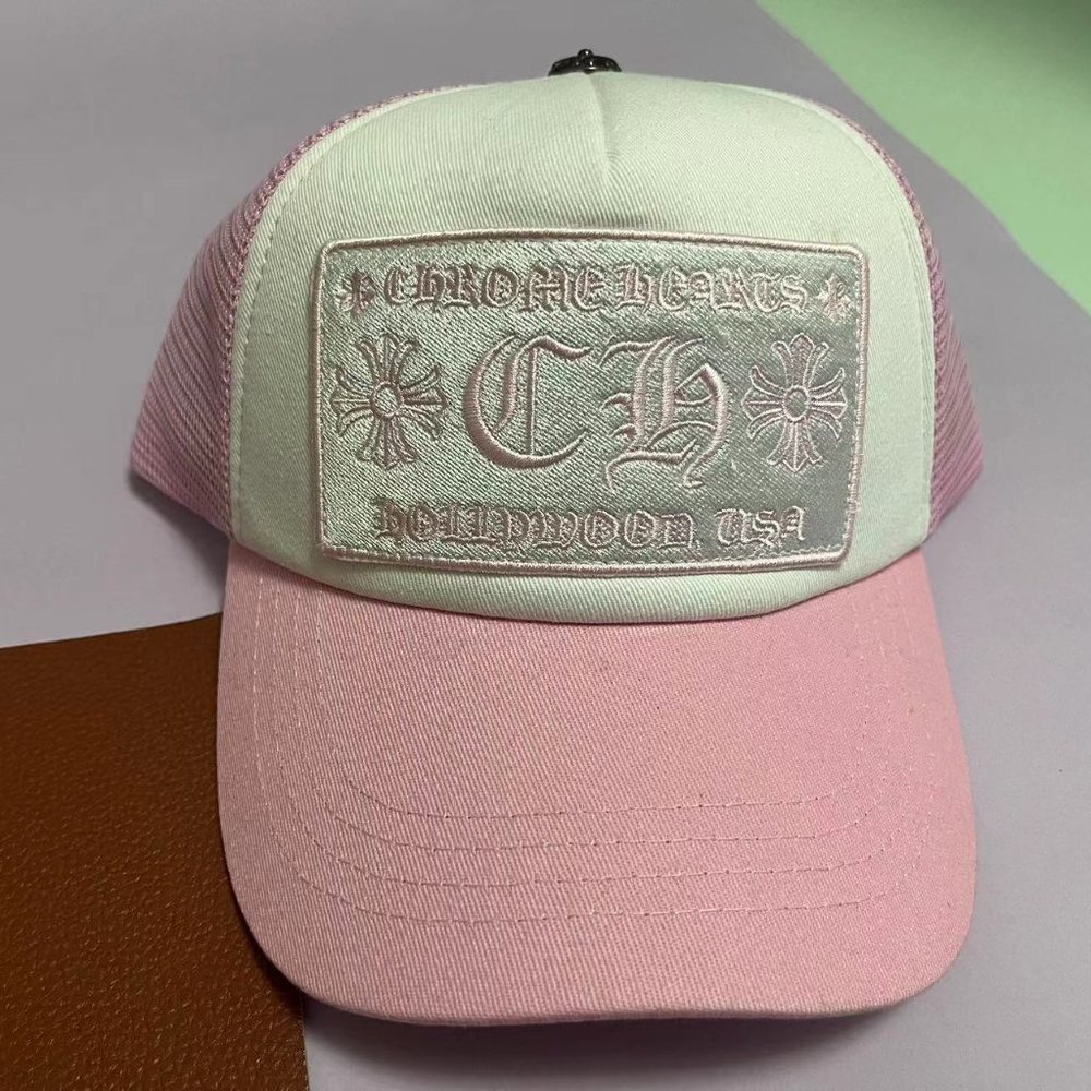Chrome Hearts Classic Embroidered Logo Sun Hat-Pink